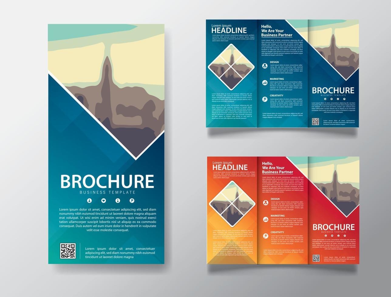 tri fold vector broschyr mall