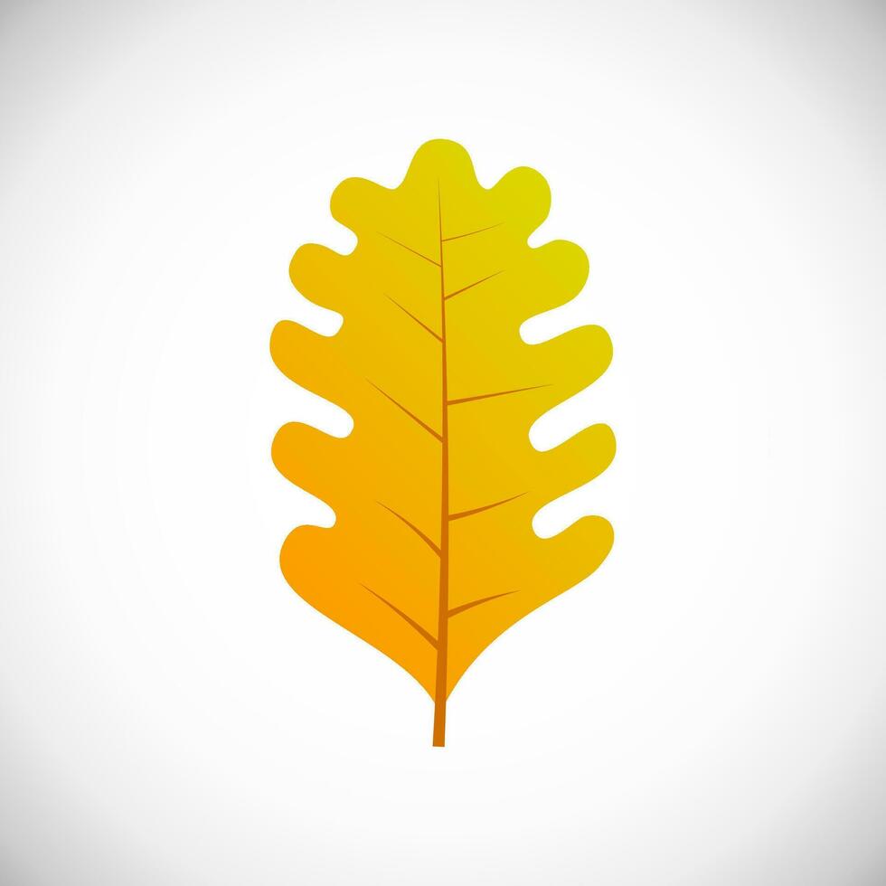 gul ek blad. höst blad av en träd på en vit bakgrund. vektor illustration