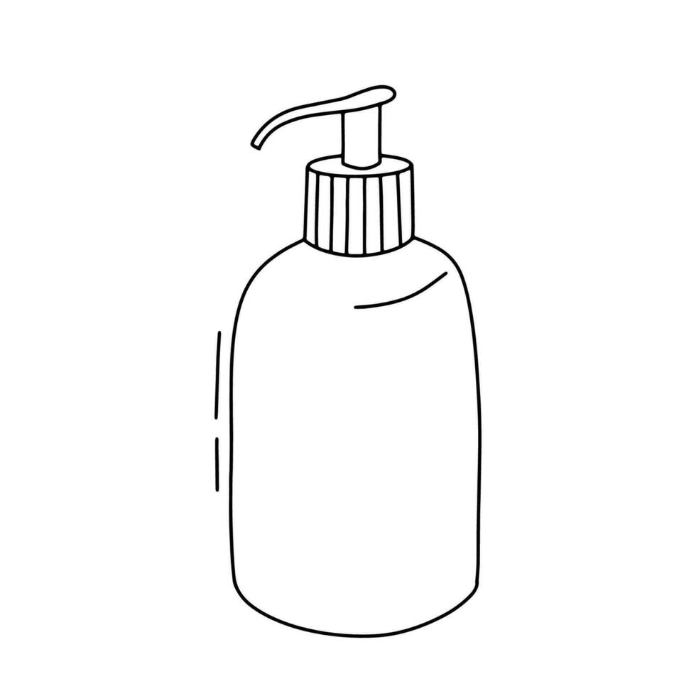 hud vård produkt illustration, flytande tvål. kosmetisk objekt i rör isolerat på vit bakgrund. översikt klotter ikon vektor