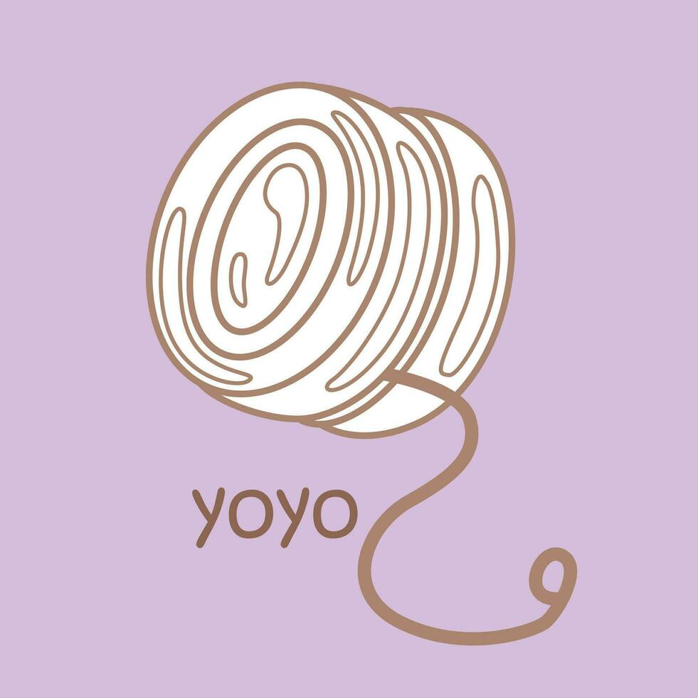 Alphabet y zum yoyo Wortschatz Schule Lektion Karikatur Digital Briefmarke Gliederung vektor