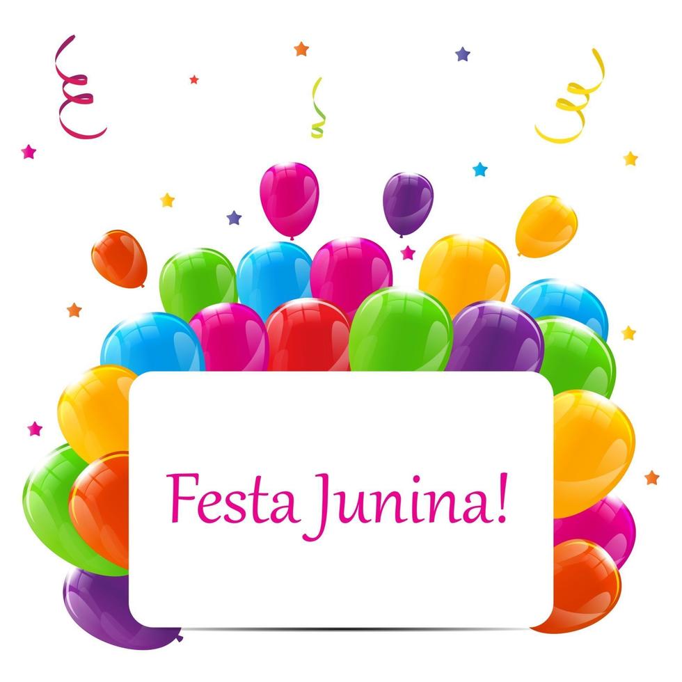 festa junina urlaub hintergrund. traditionelle brasilien juni festival party. Mittsommerferien. Vektorillustration mit Band und Fahnen vektor