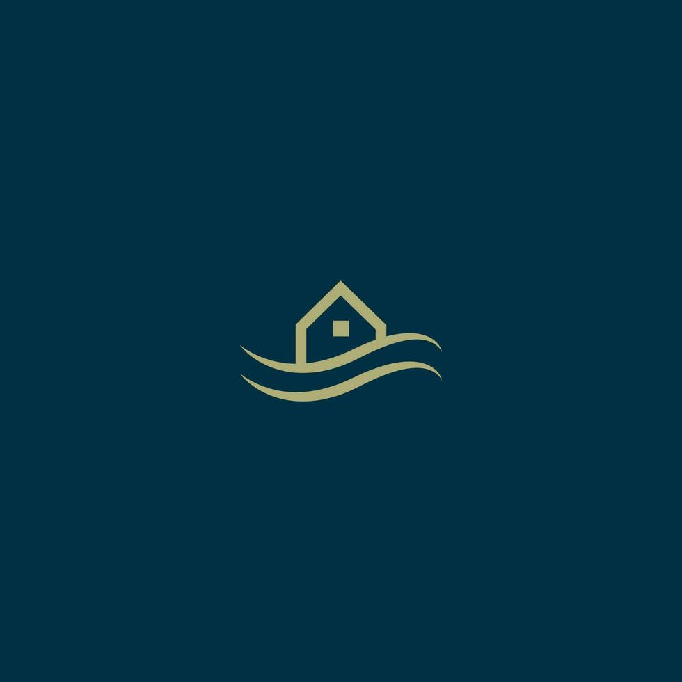 Wasser Haus Logo Symbol minimal vektor