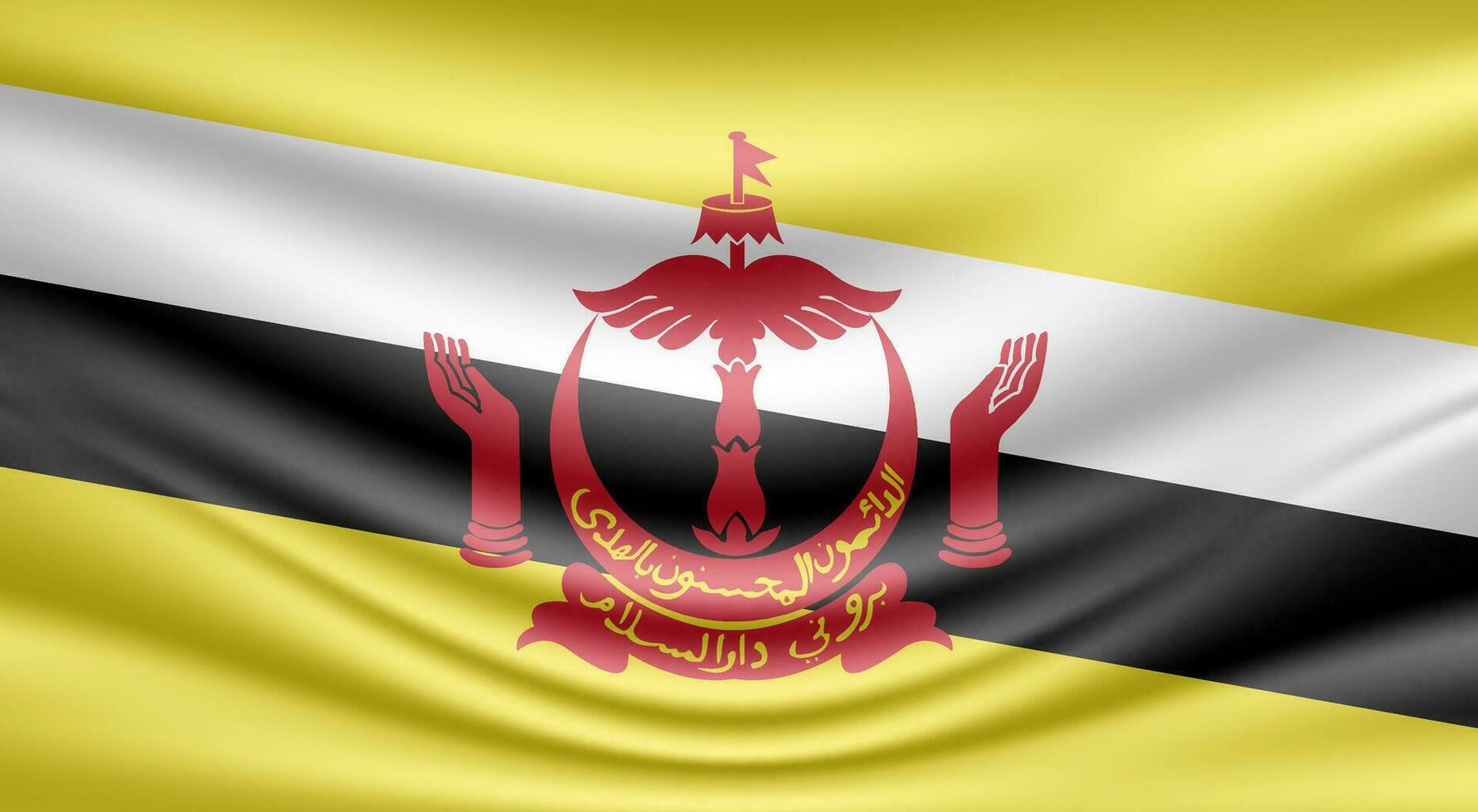 brunei darussalam vågig nation flagga vektor bakgrund design