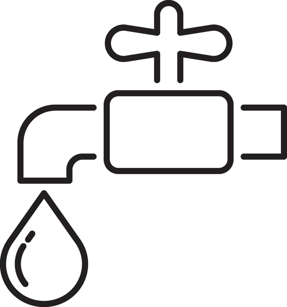Vektor Zapfhahn mit ein fallen von Wasser. Speichern Wasser. Trinken sauber Wasser Vektor Illustration auf Weiß Hintergrund.