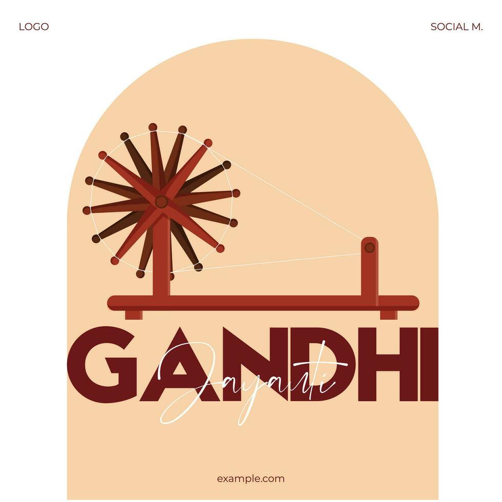 mahatma gandhi jayanti - 2:a oktober med kreativ design vektor illustration, gandhi i hindi