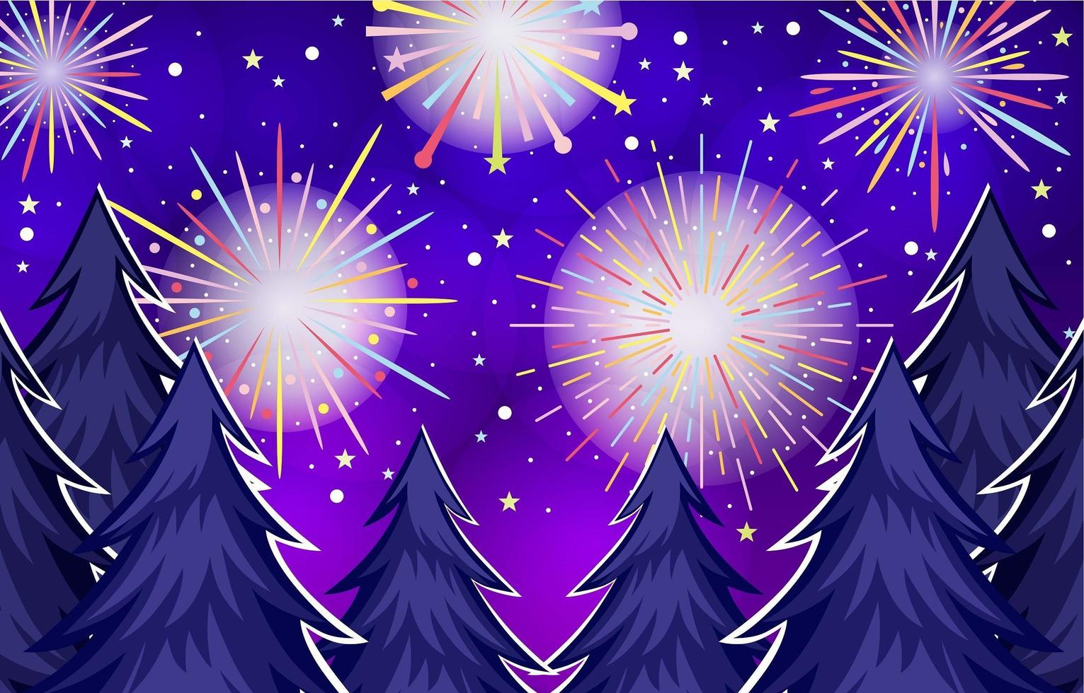 buntes Feuerwerk aus dem Wald vektor