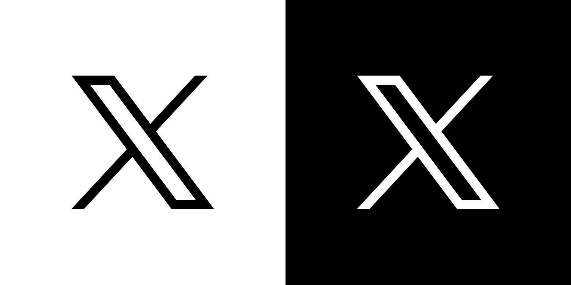 Sozial Medien x Logo invertiert Stile im schwarz und Weiß vektor