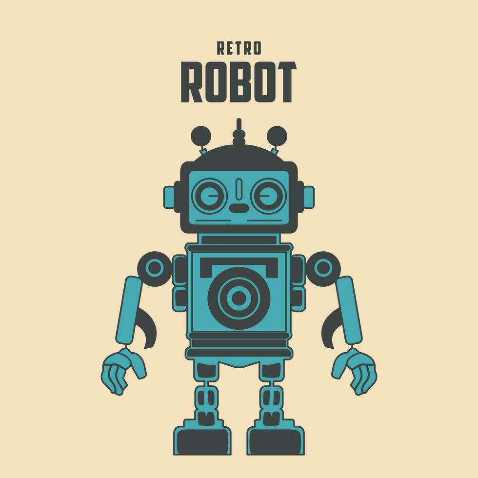 robot retro vektor stock illustration