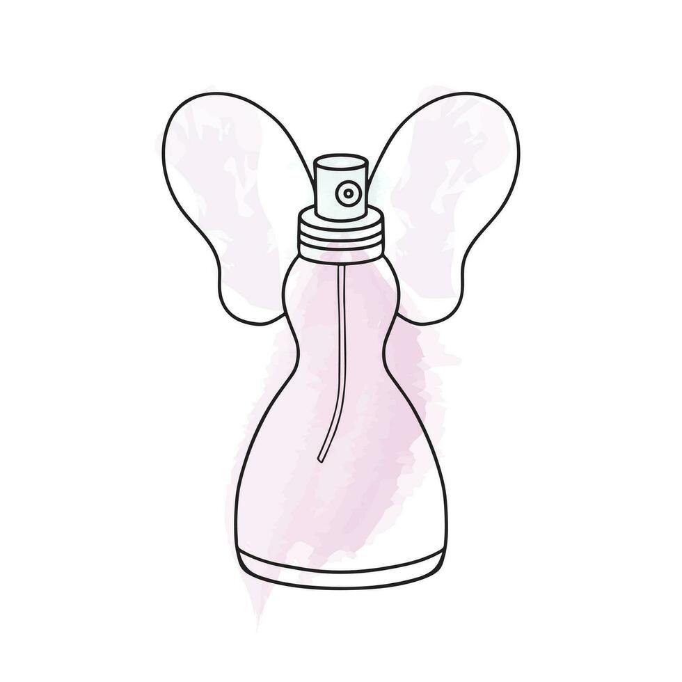 parfym flaska hand dragen målad vektor illustration. eau de parfym. eau de toalett. borsta stroke bakgrund