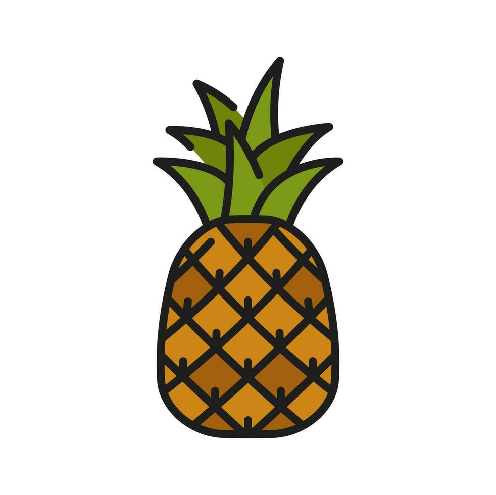 Ananas tropisch Obst isoliert Ananas Symbol vektor