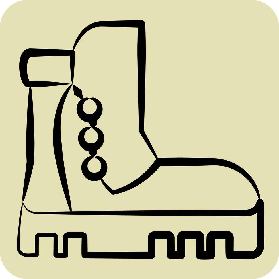 Symbol Stiefel. verbunden zu Camping Symbol. Hand gezeichnet Stil. einfach Design editierbar. einfach Illustration vektor