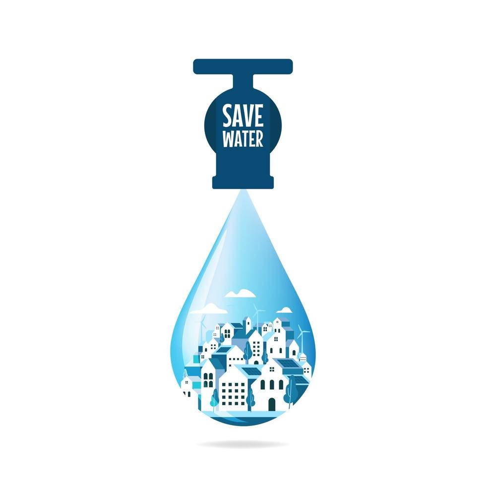 Wasserkonzept sparen. Welt-Wassertag. vektor