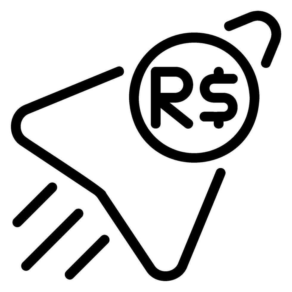 Symbol für die Rupie-Linie vektor