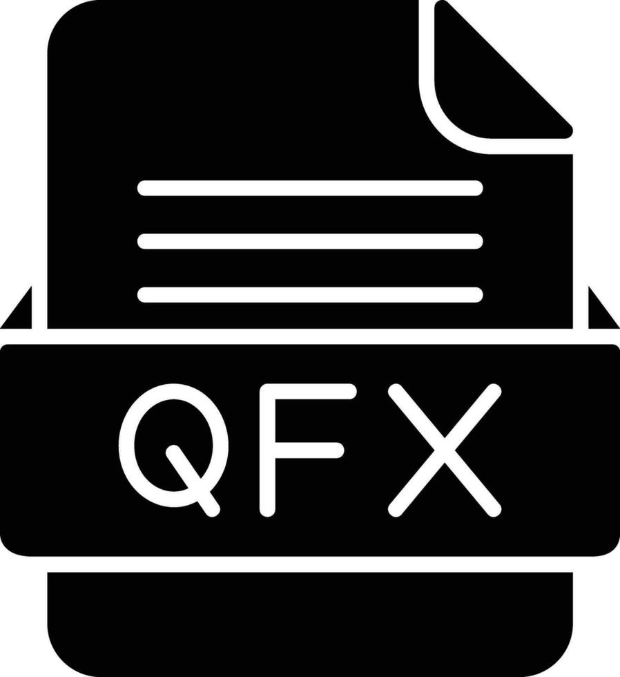 qfx fil formatera linje ikon vektor