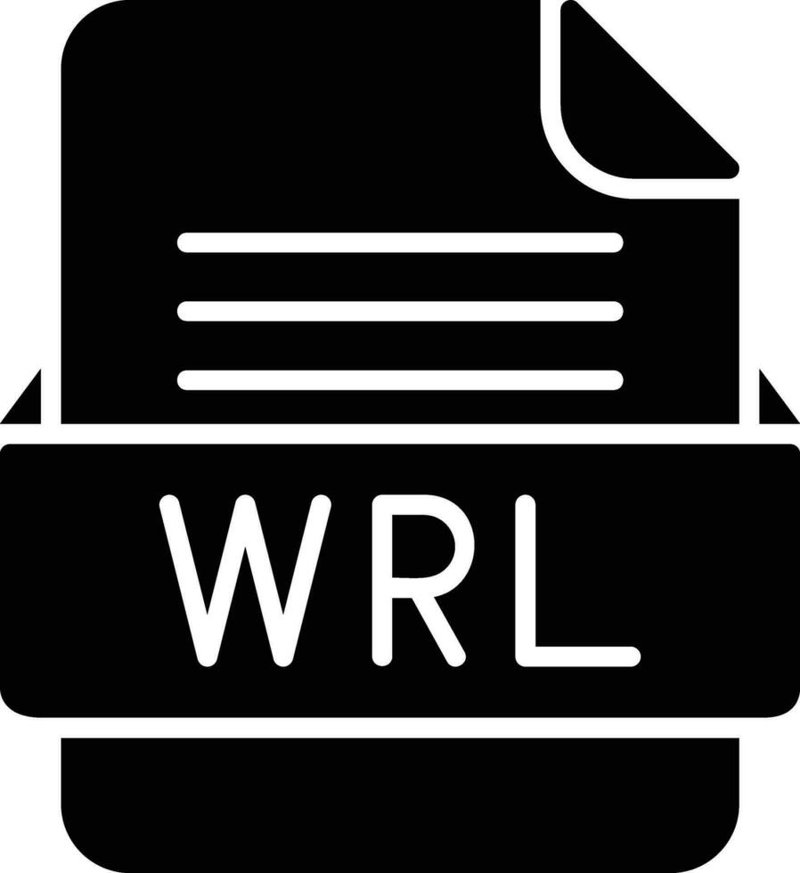 wrl fil formatera linje ikon vektor