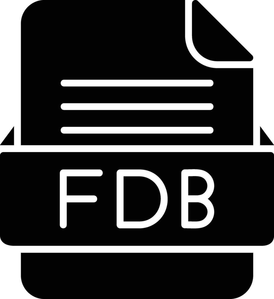 fdb fil formatera linje ikon vektor