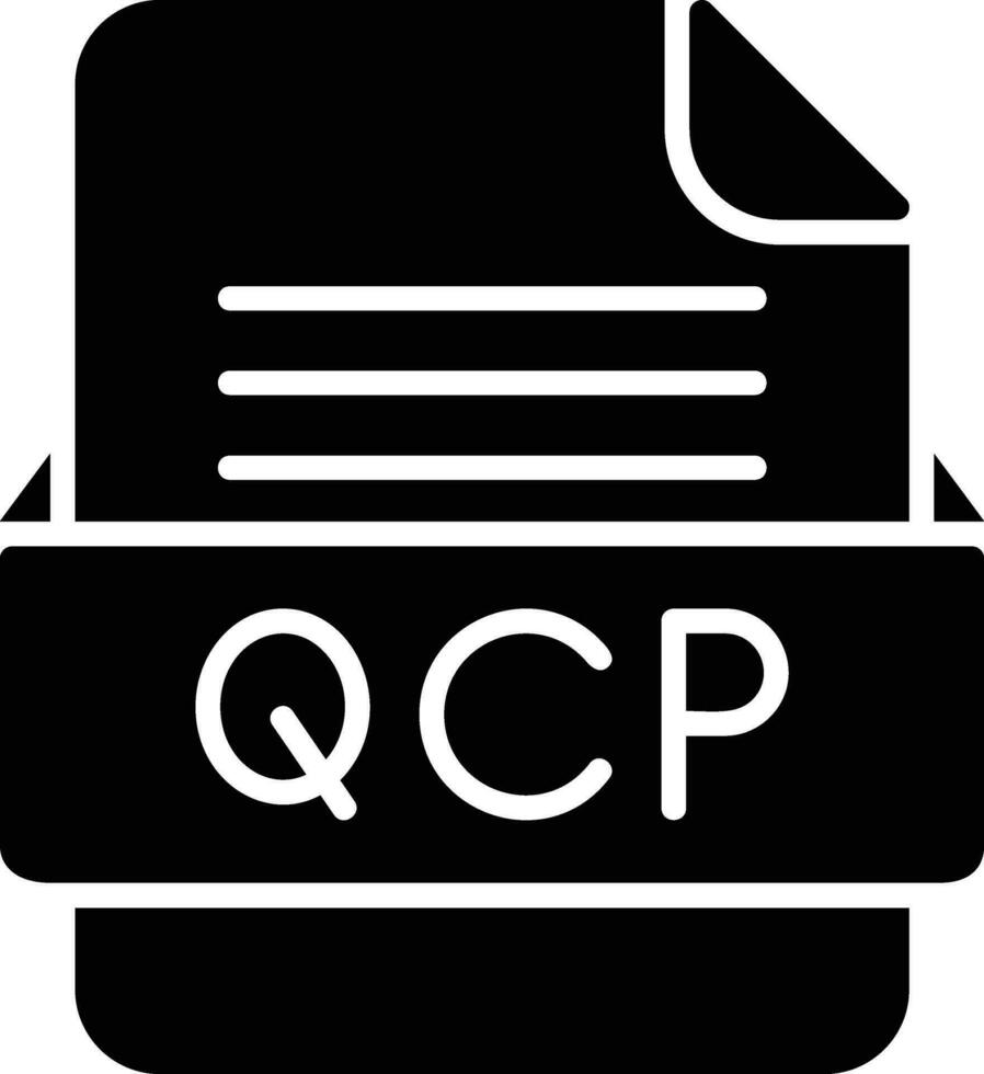 qcp fil formatera linje ikon vektor