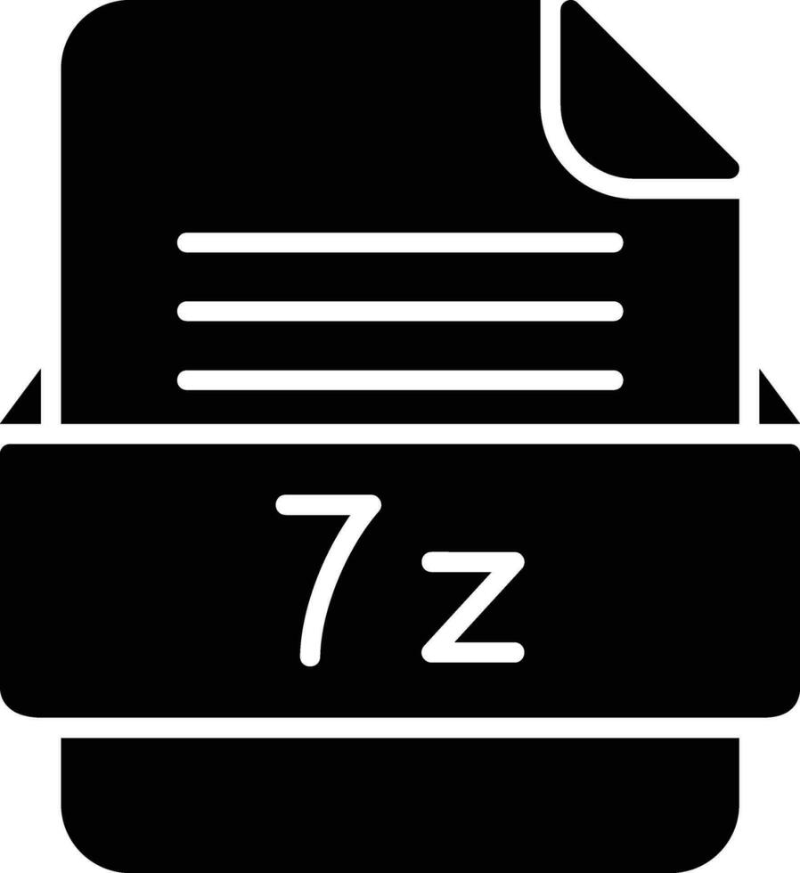 7z Datei Format Linie Symbol vektor