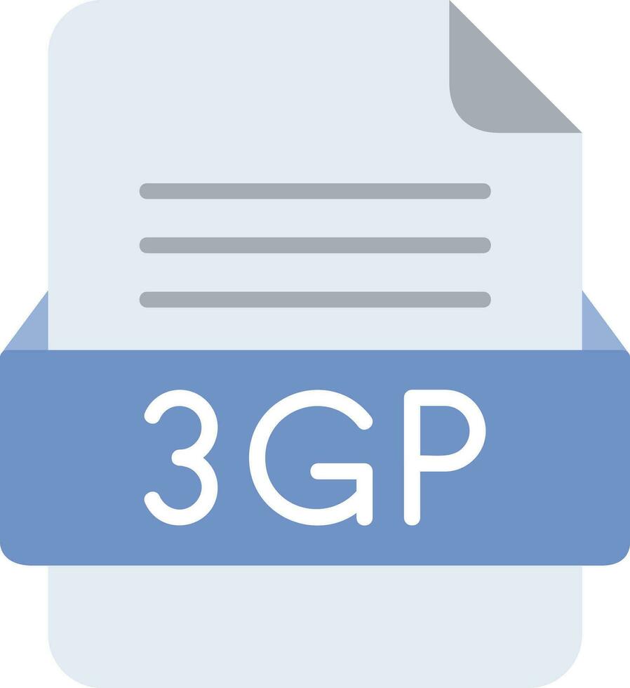 3gp fil formatera linje ikon vektor
