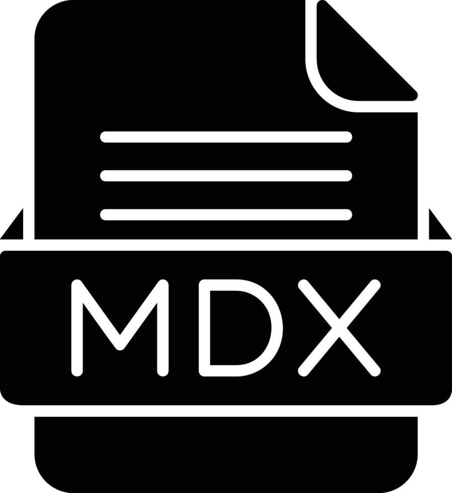 mdx fil formatera linje ikon vektor
