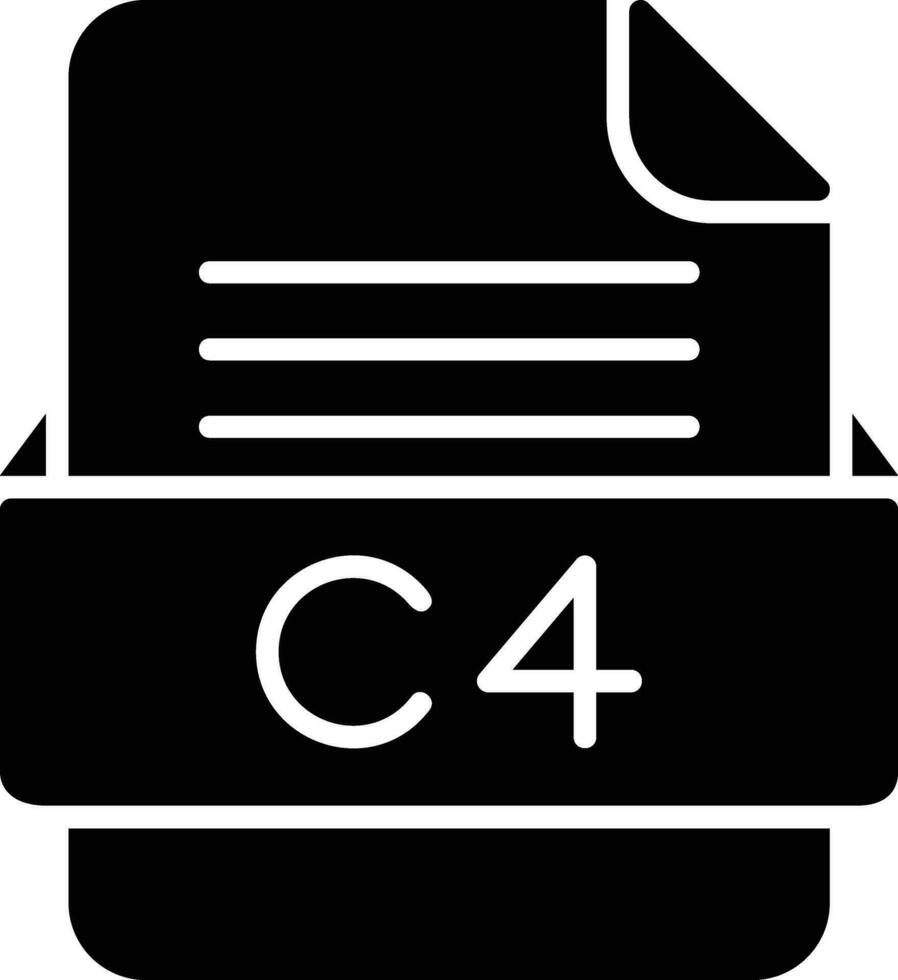c4 fil formatera linje ikon vektor