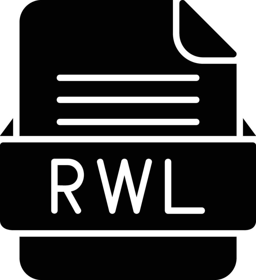 rwl fil formatera linje ikon vektor