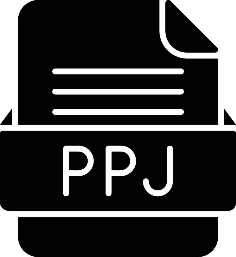 ppj Datei Format Linie Symbol vektor