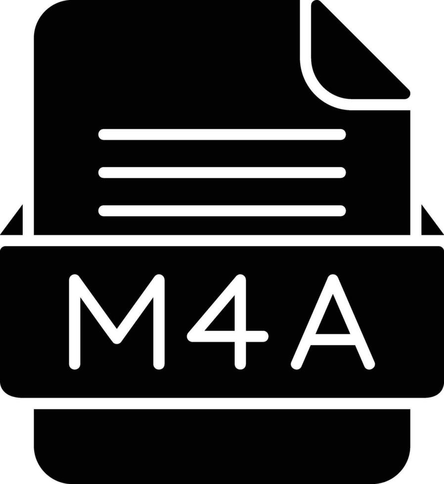 m4a fil formatera linje ikon vektor