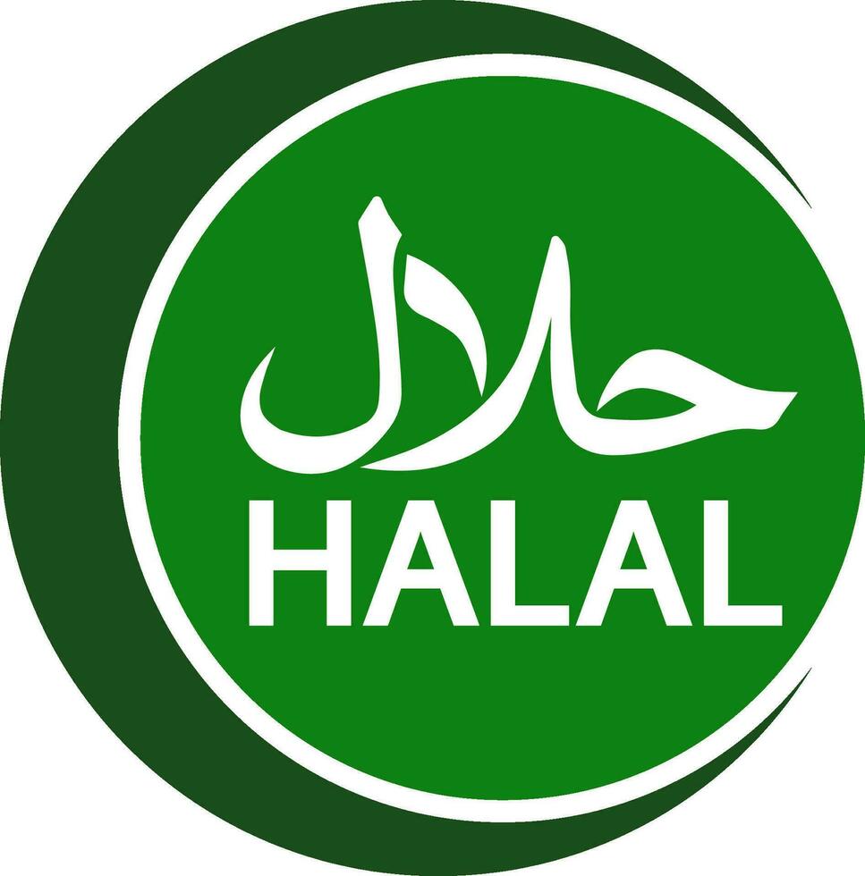 halal logotyp emblem, vektor halal tecken certifikat märka