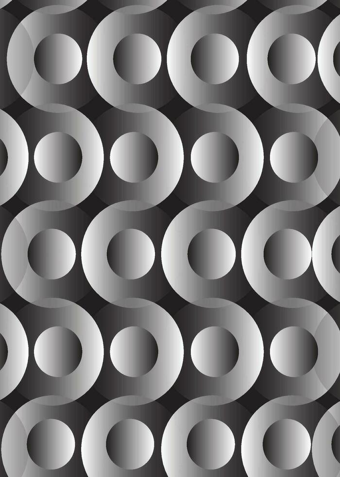 geometrik cirkulär Vinka kurva svart och vit design. vektor