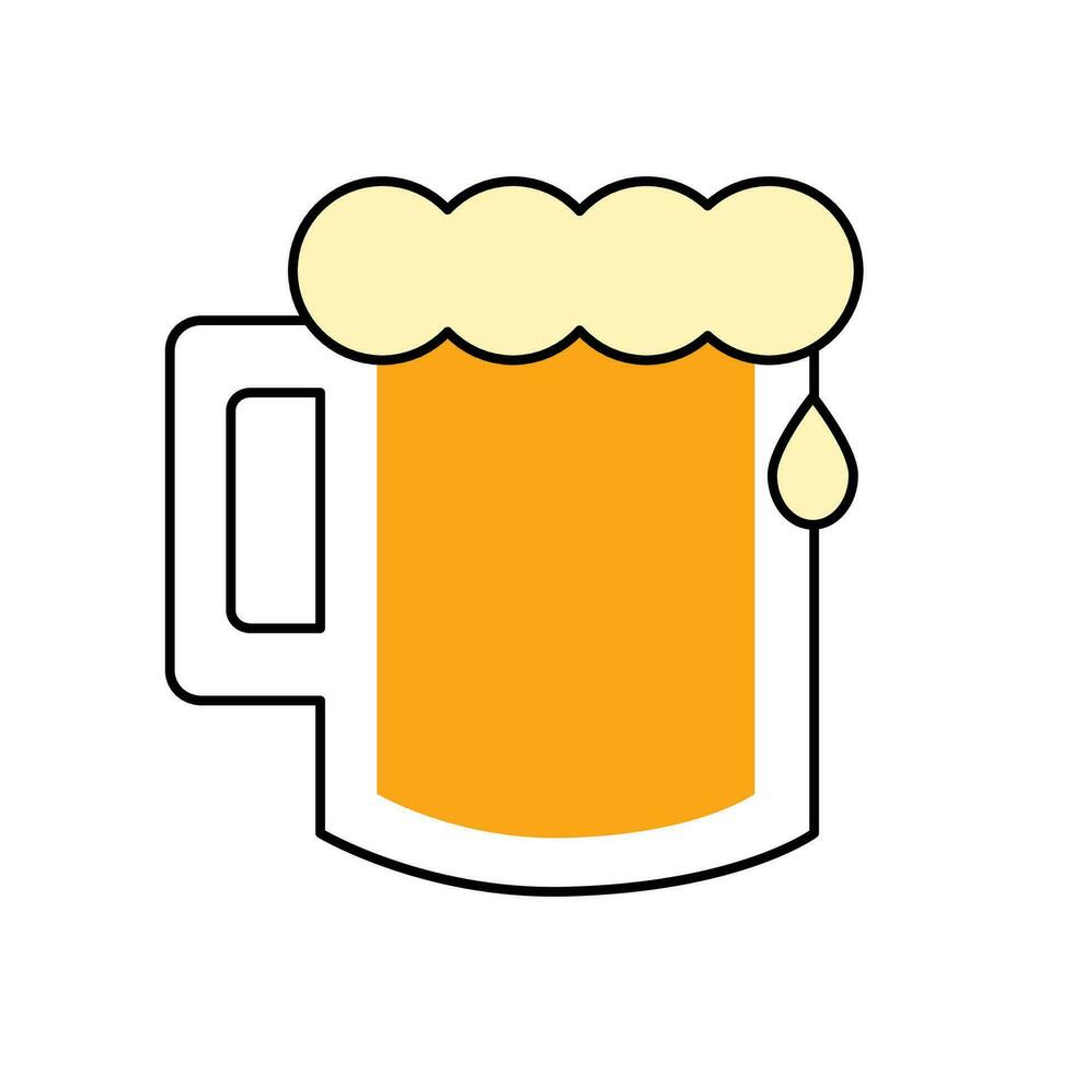 Vektor Bier Becher Vektor isoliert Symbol. Bier Becher Emoji Illustration