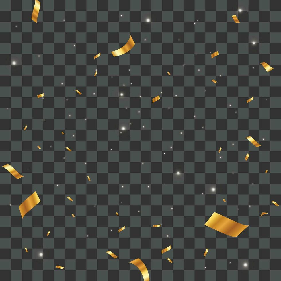 vektor firande bakgrund mall med konfetti guld band
