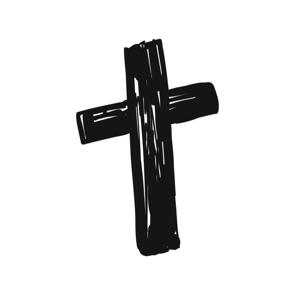 Vektor Religion Christian Kreuz Hand gezeichnet Symbol Vektor Illustration