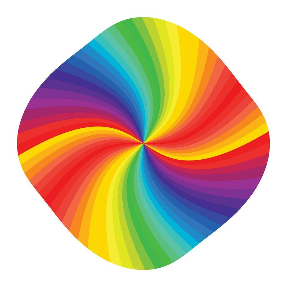 Vektor Hintergrund von lebendig Regenbogen farbig Strudel Verdrehen gegenüber Center