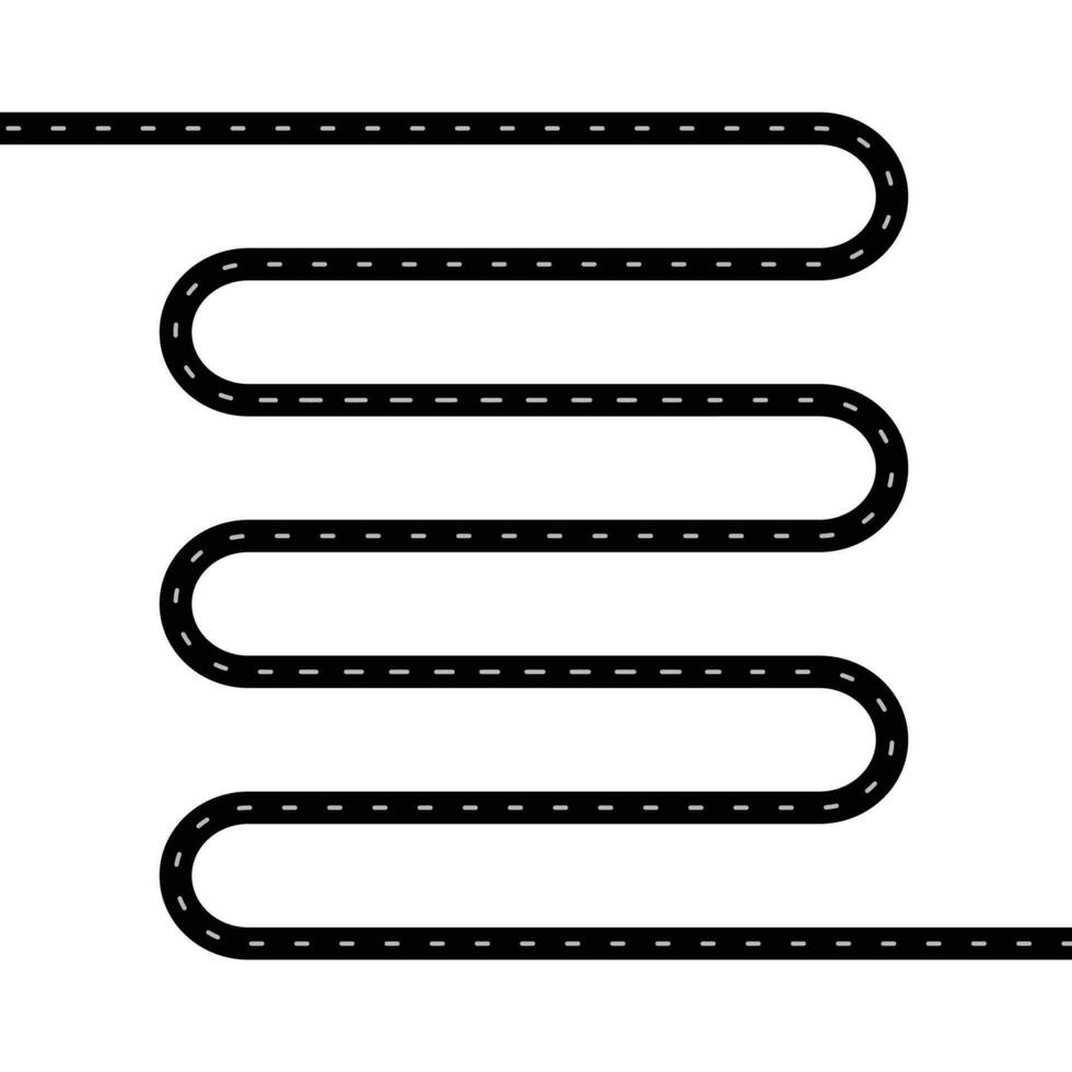 vektor platt delar väg vågig platt uppsättning med svart delar väg vågig på vit bakgrund