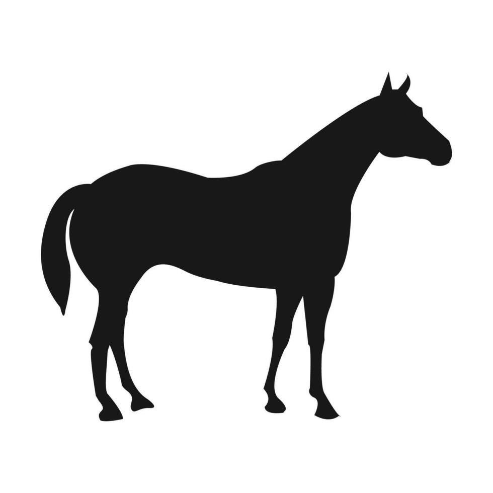Vektor ein Pferd Silhouette ist gezeigt gegen ein Weiß Hintergrund