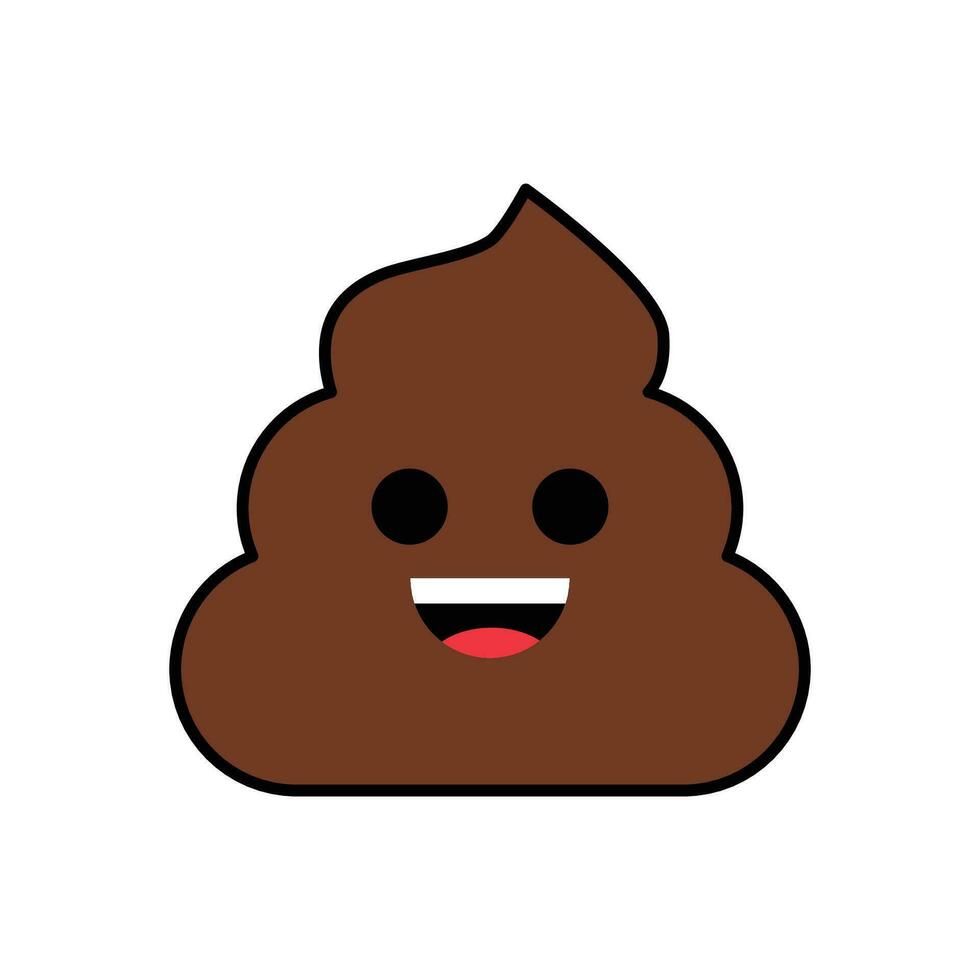 Vektor süß lächelnd Poop Charakter. glücklich poo Emoji isoliert auf Weiß Hintergrund