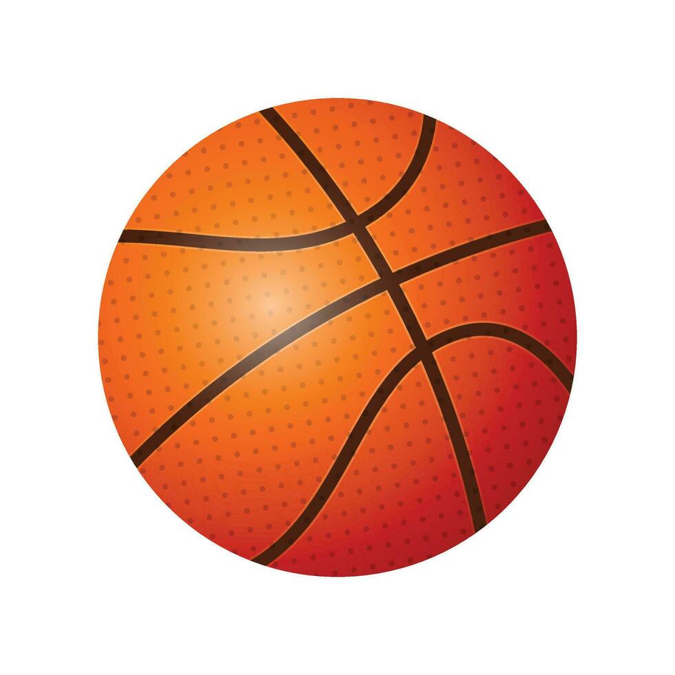 Vektor Basketball Ball isoliert auf Weiß Hintergrund