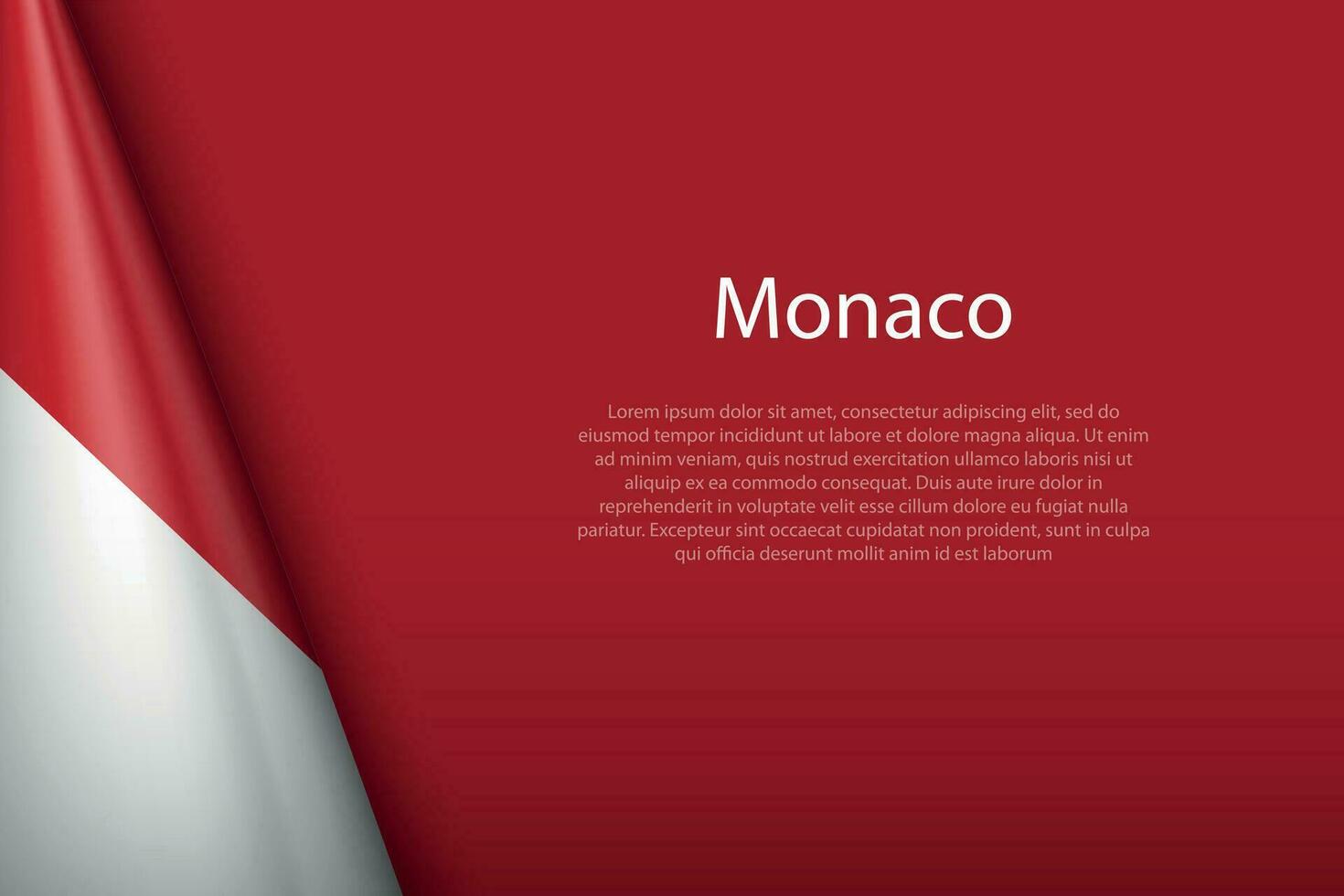 National Flagge Monaco isoliert auf Hintergrund mit Copyspace vektor