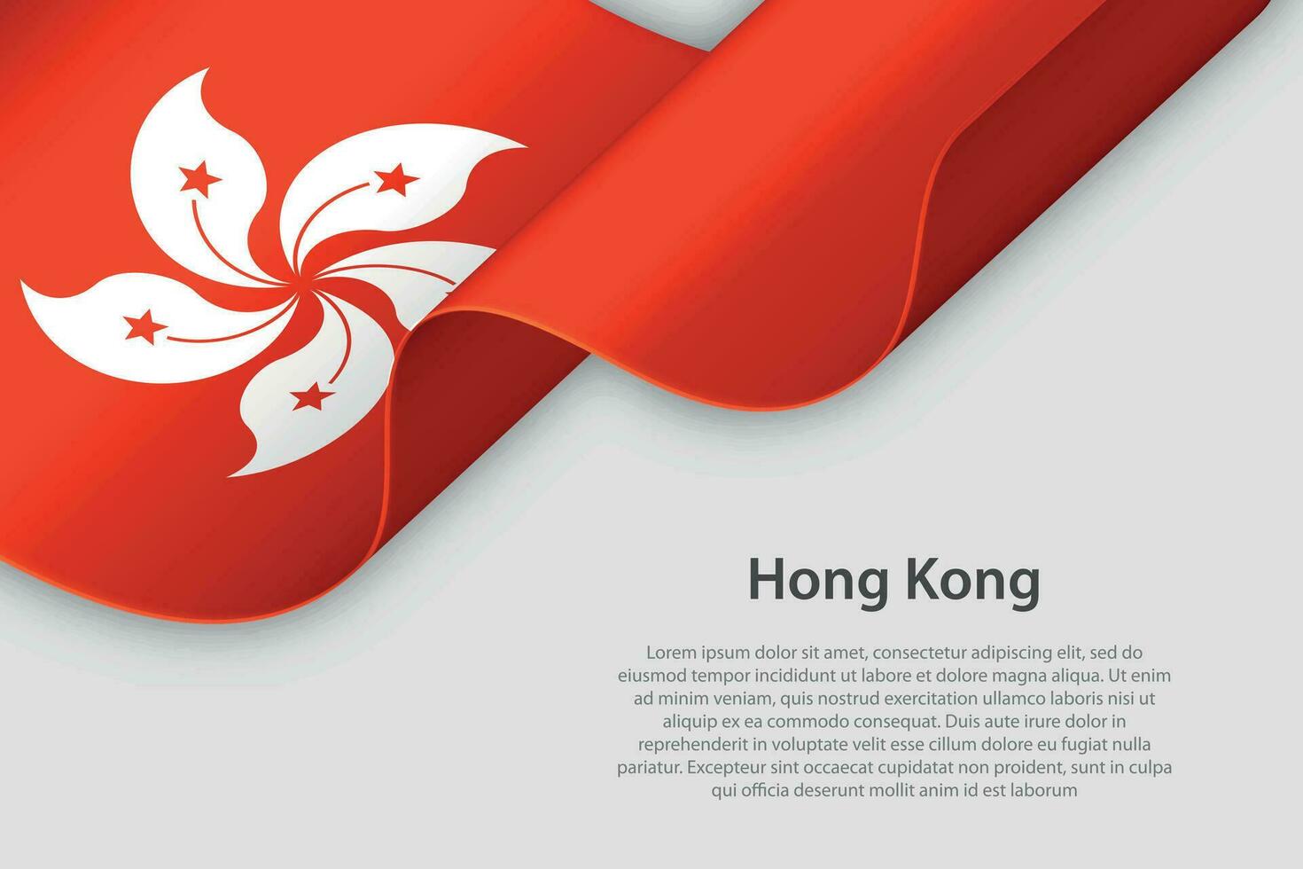 3d Band mit National Flagge Hong kong isoliert auf Weiß Hintergrund vektor