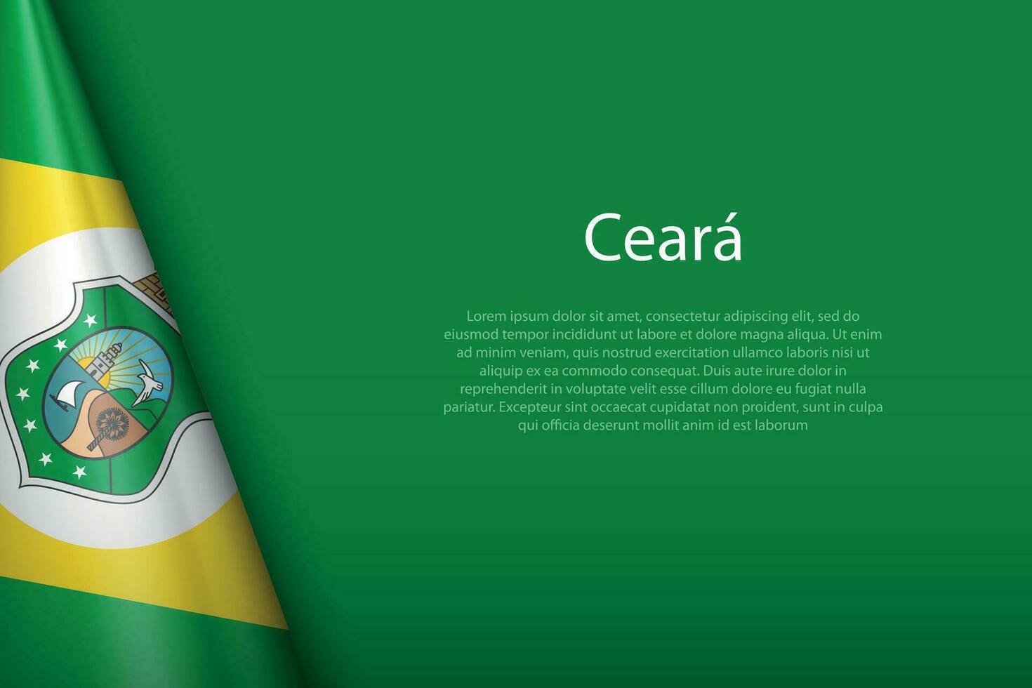 Flagge Ceara, Zustand von Brasilien, isoliert auf Hintergrund mit Copyspace vektor