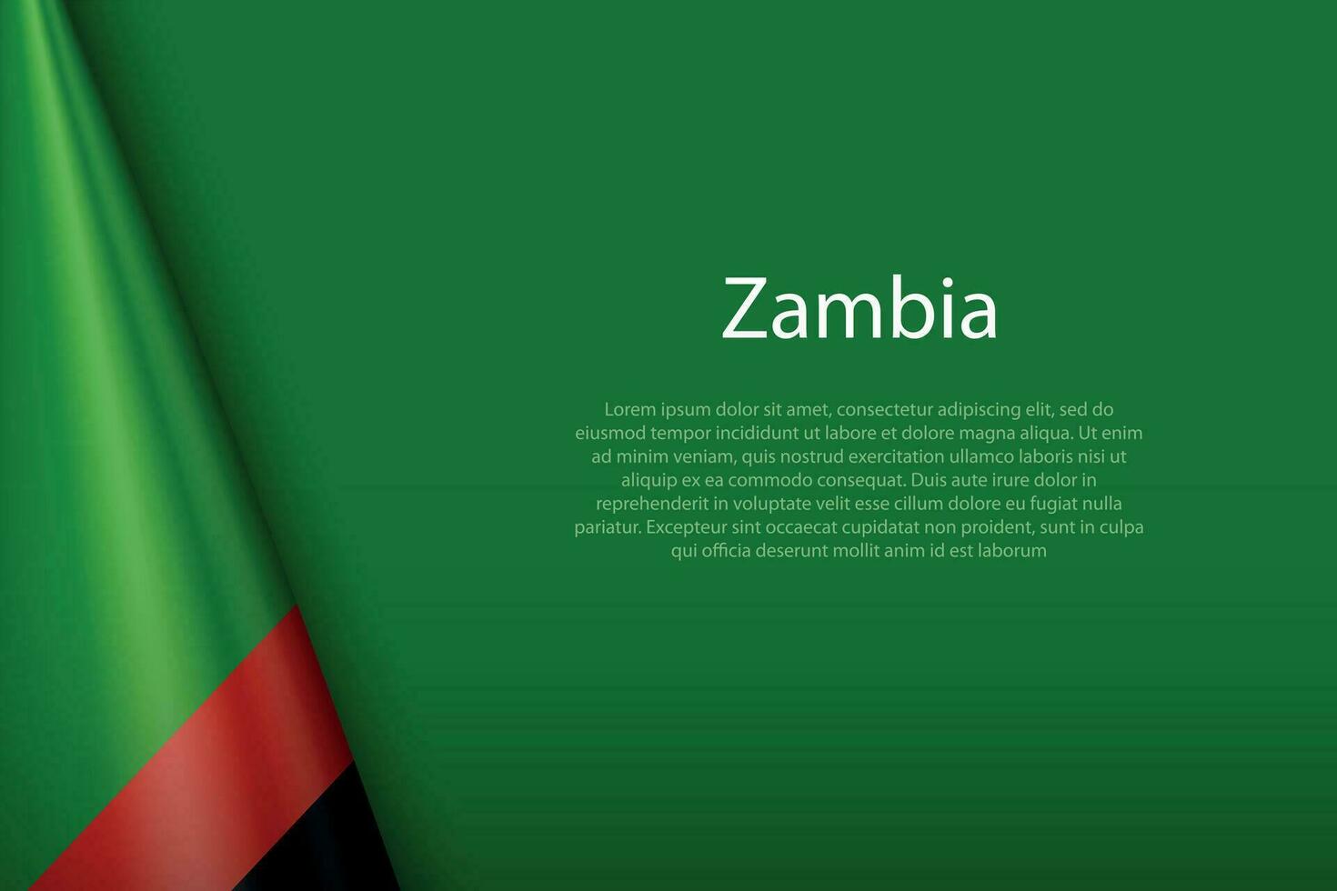 nationell flagga zambia isolerat på bakgrund med copy vektor