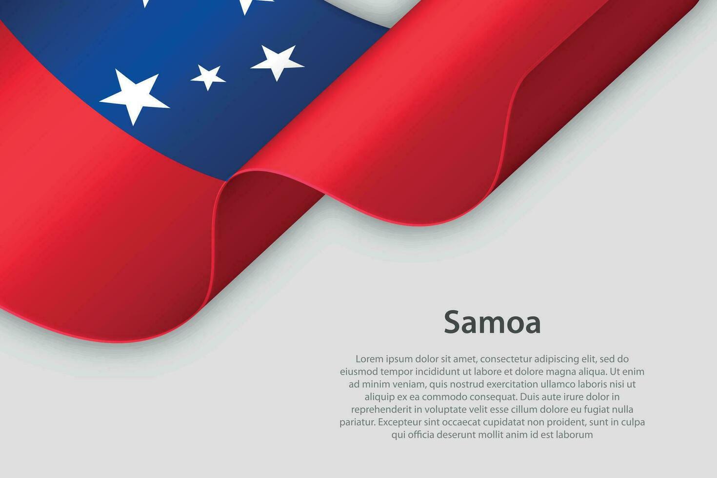 3d band med nationell flagga samoa isolerat på vit bakgrund vektor