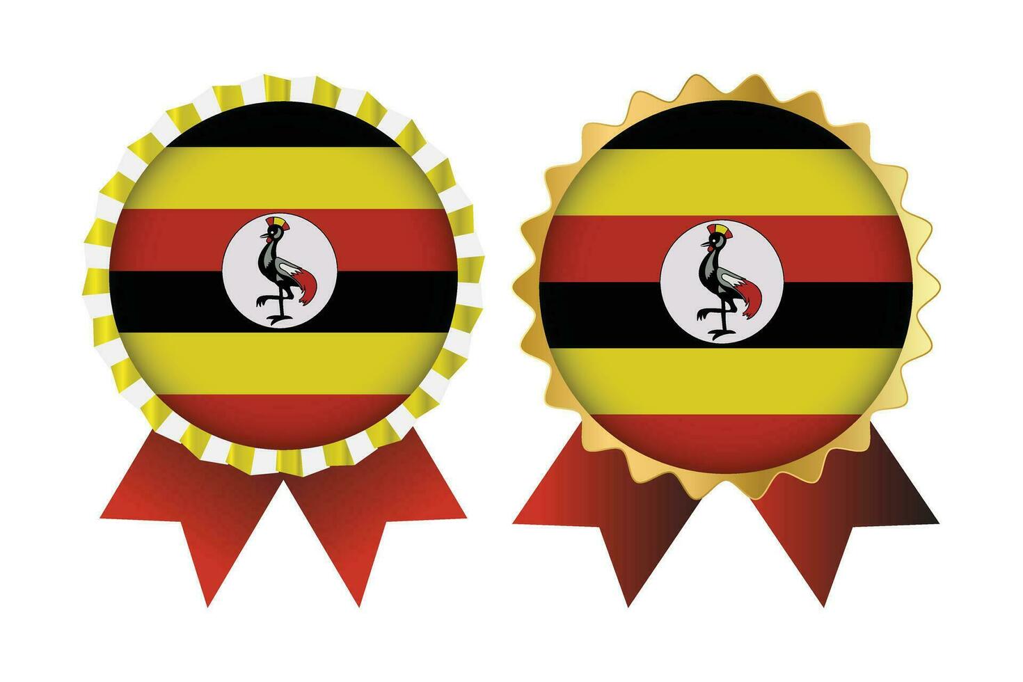 Vektor Medaille einstellen Designs von Uganda Vorlage