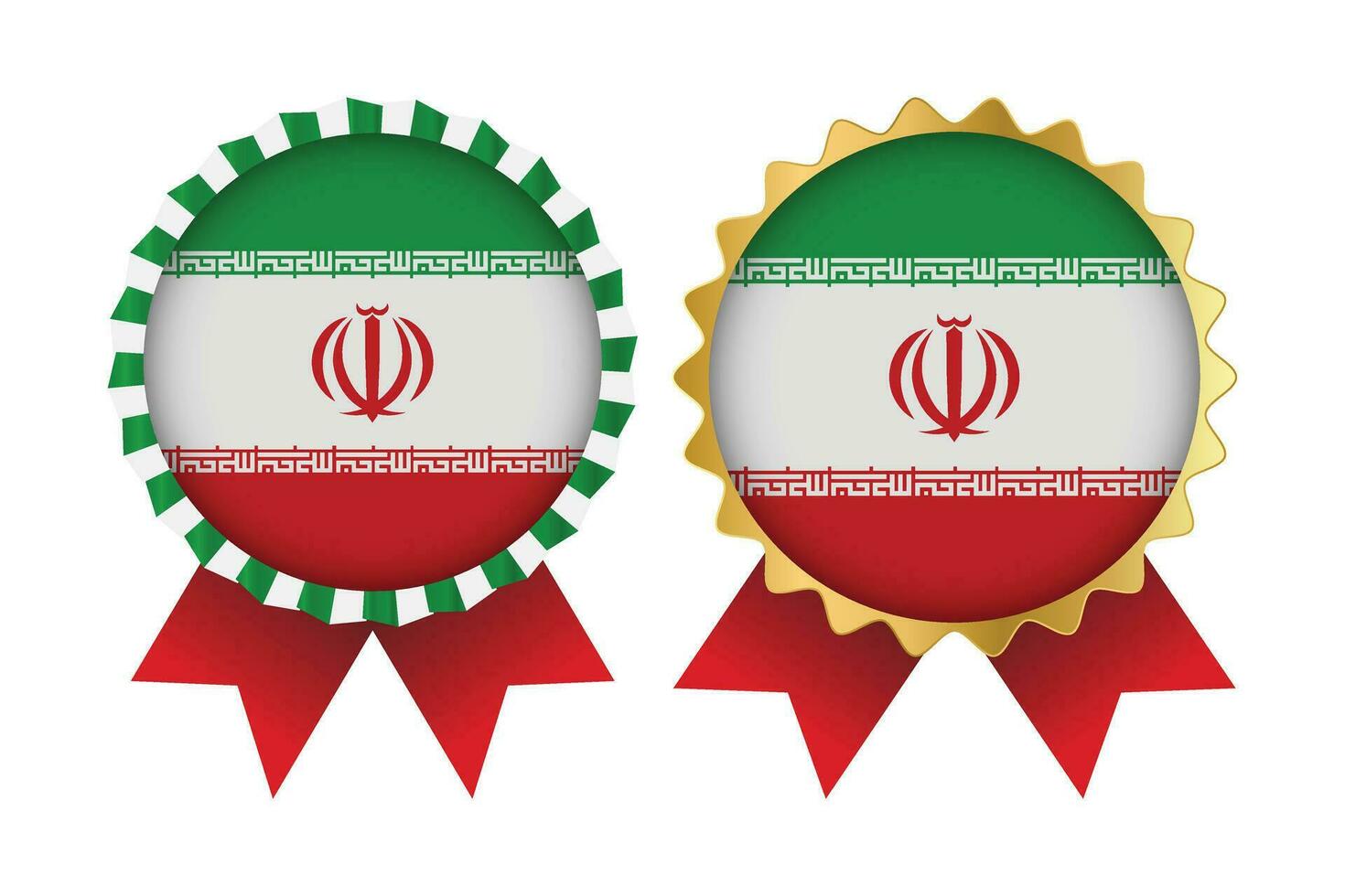 vektor medalj uppsättning mönster av iran mall