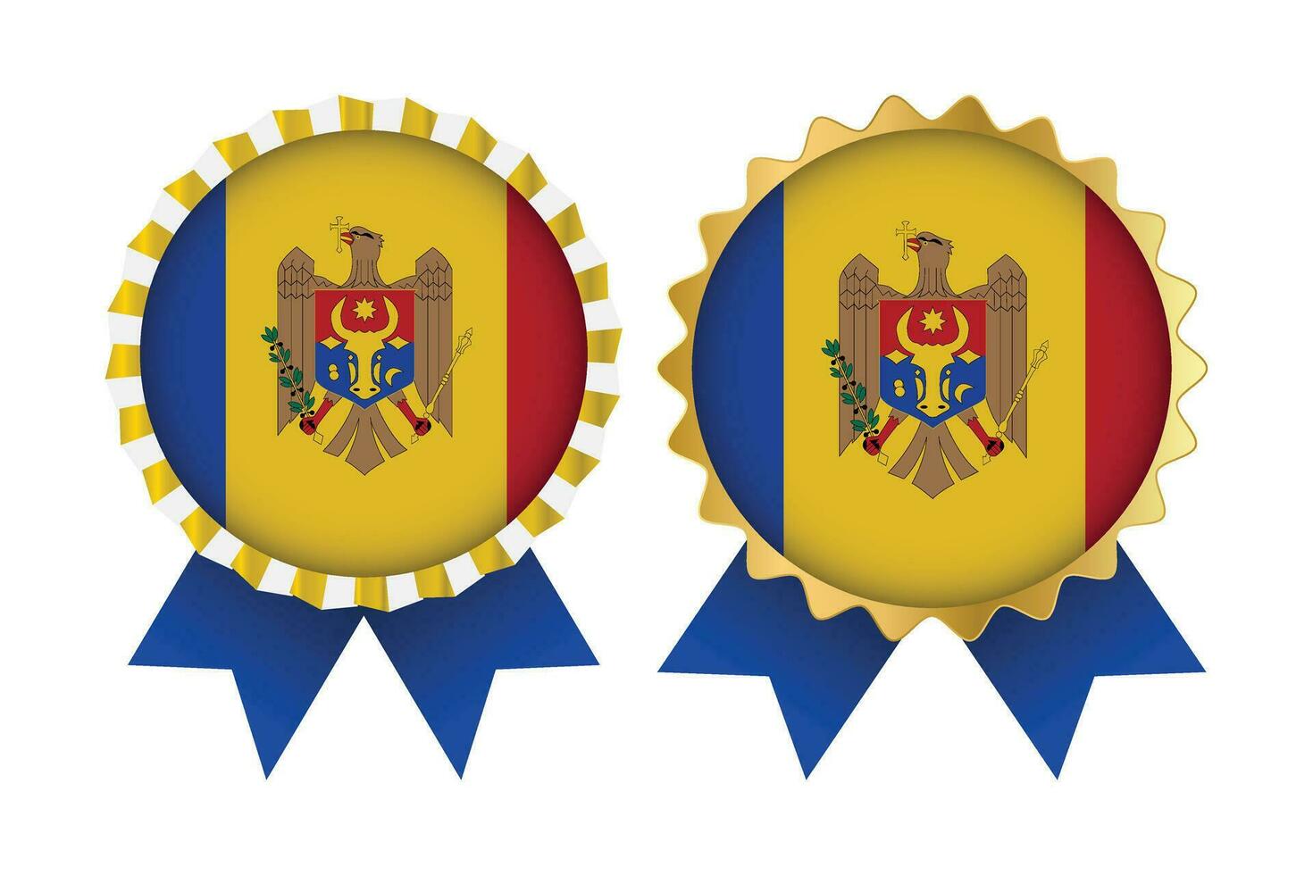 Vektor Medaille einstellen Designs von Moldau Vorlage