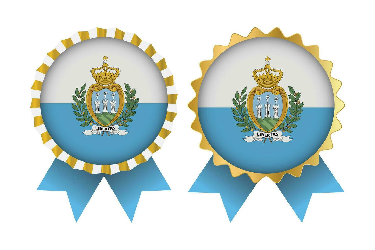 Vektor Medaille einstellen Designs von san Marino Vorlage