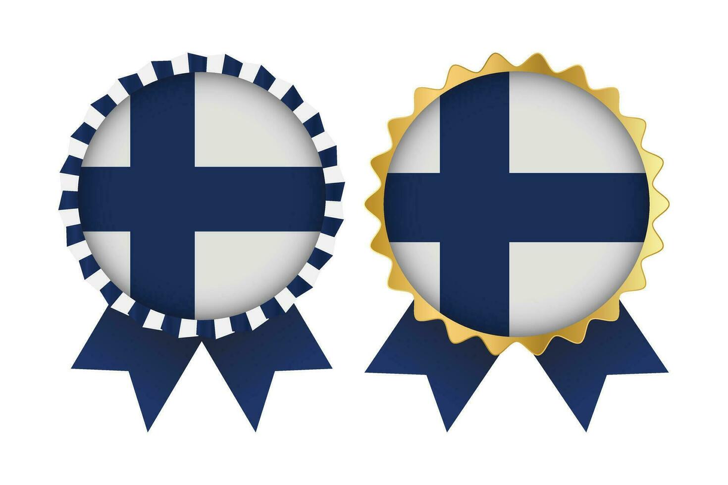 vektor medalj uppsättning mönster av finland mall
