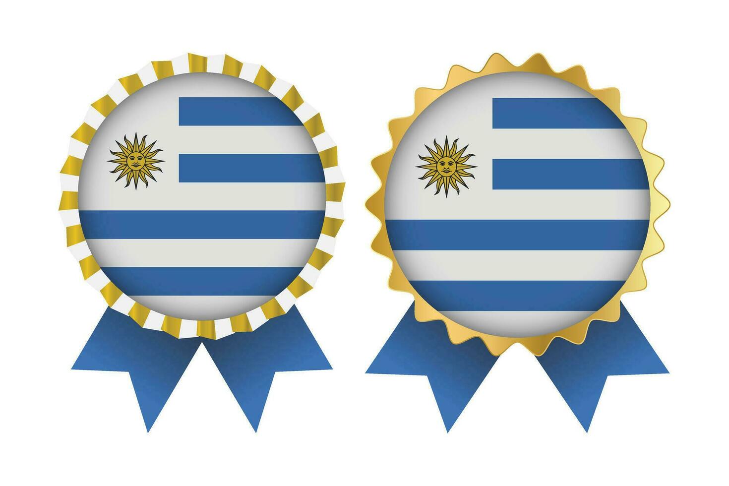 vektor medalj uppsättning mönster av uruguay mall