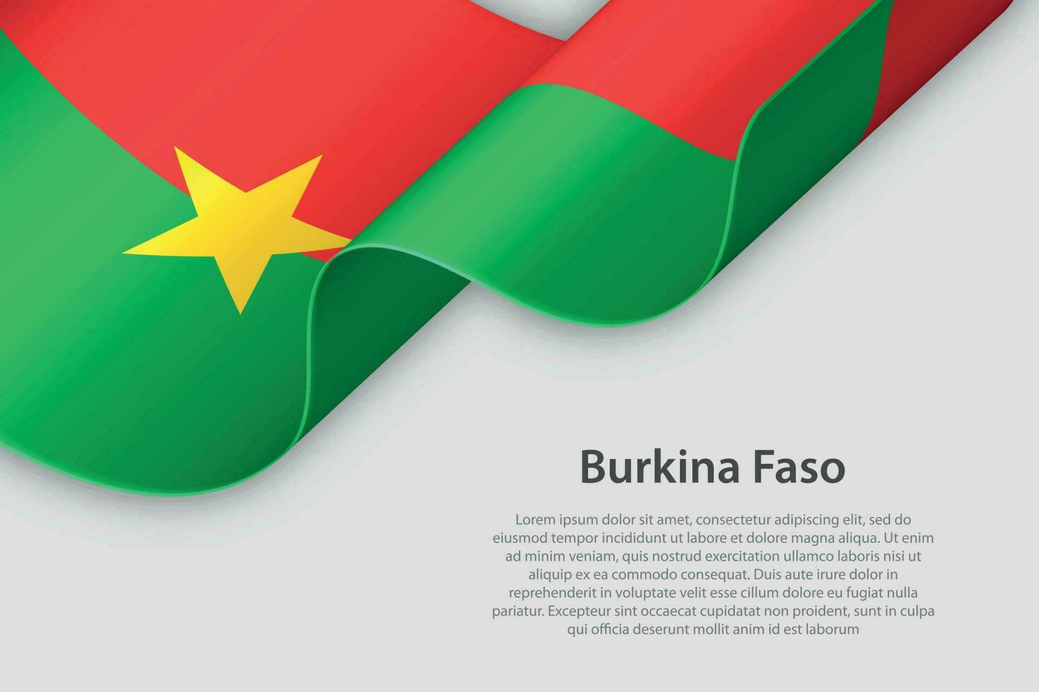 3d band med nationell flagga Burkina faso isolerat på vit bakgrund vektor